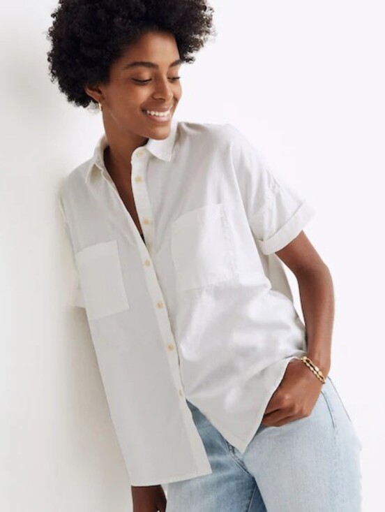 Madewell Tops - Madewell White Cotton Courier Button Down Shirt Size: XS